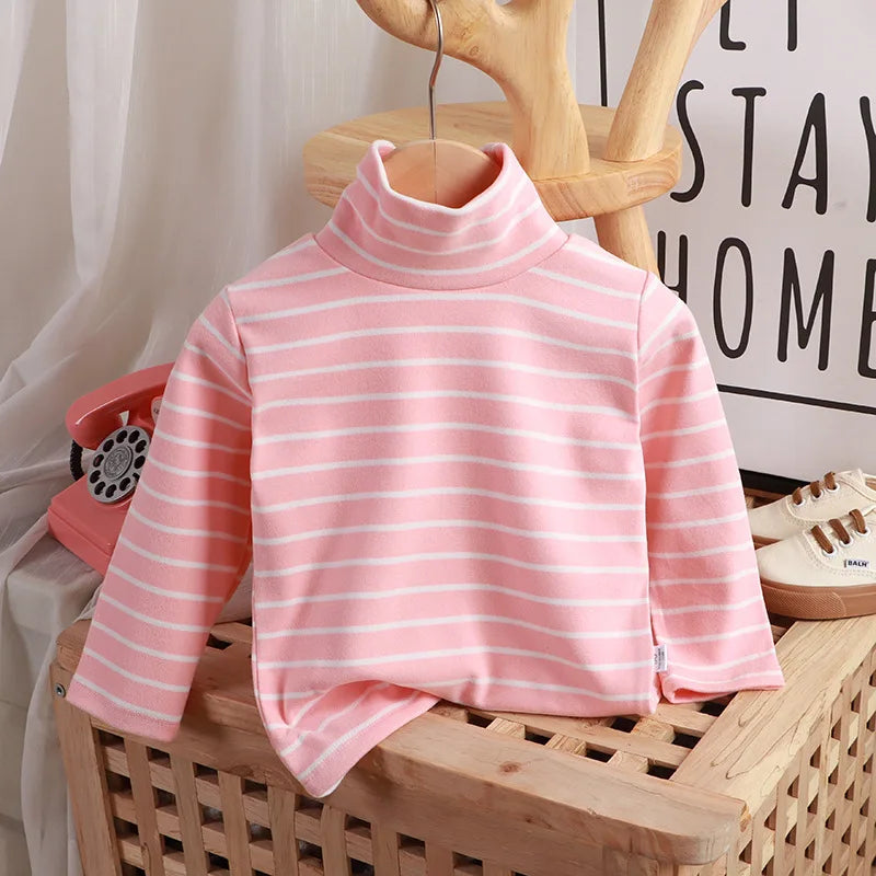 Rocio Striped High Collar Sweatshirt Top