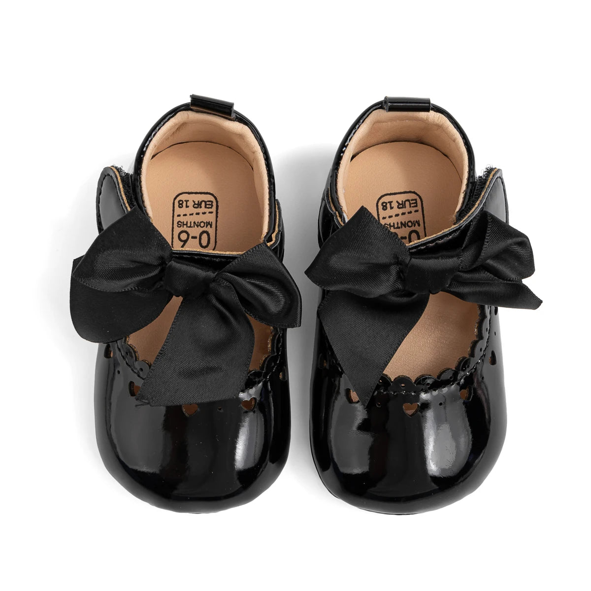 Newborn Baby Girl Shoes Soft Sole Infant Toddler Mary Jane Flats Princess Bowknot Patent Leather Dress Shoes Wedding Party Gift