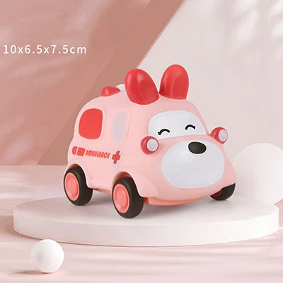 Baby Car Toys for 6 12 Months Friction Car Infant Soft Rubber Inertial Push and Go