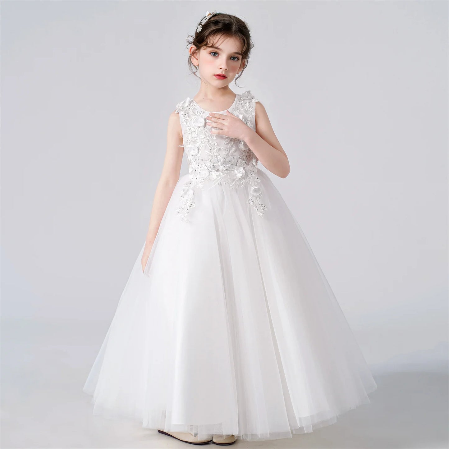 Children's Girls Dresses For Eid Luxury Party Princess Dress 4-12 Years Old Long Dress