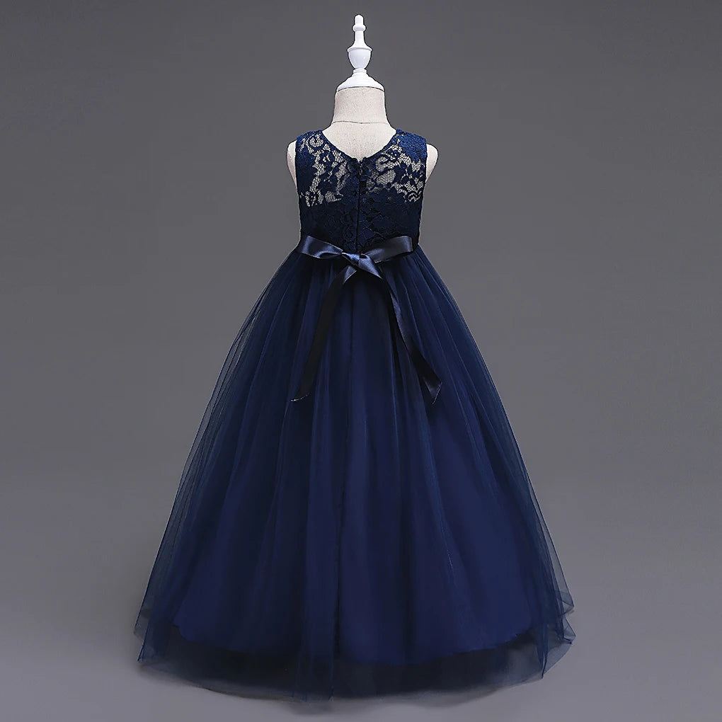 Western girls dress Princess dress Children's dress long lace skirt