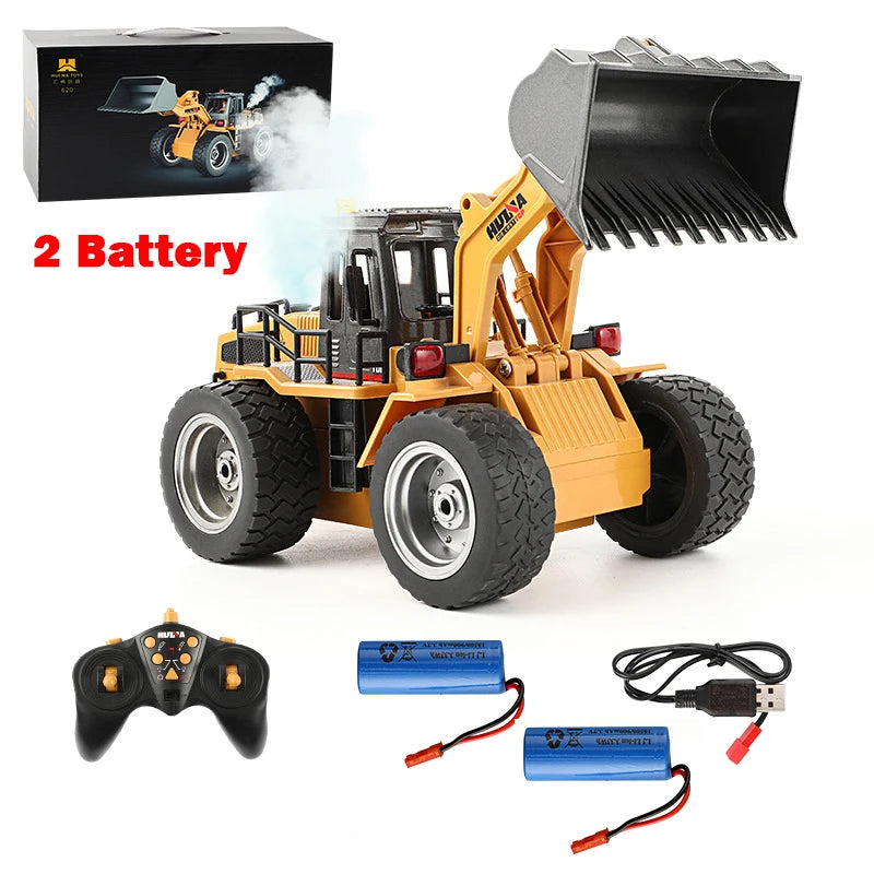 Huina 1520 1:18 RC Tractor Shovel Toy Rc Forklift Truck Engineering Car Toy Toys for Children Boy Toys Bulldozer Tractor Model