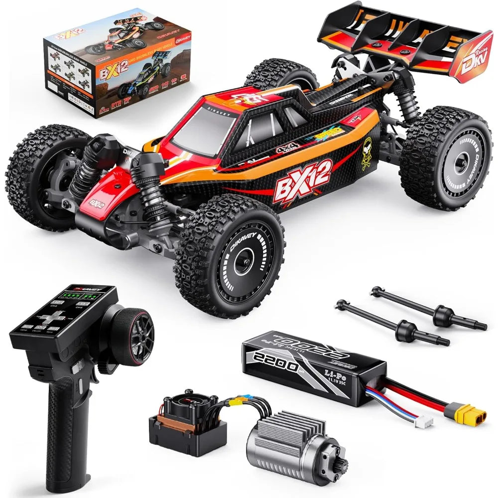 1/12 Brushless RC Cars for Adults,Remote Control Car for Fast Max 42 MPH 4X4 High Speed Racing RC Buggy with 3S 2200 mAh