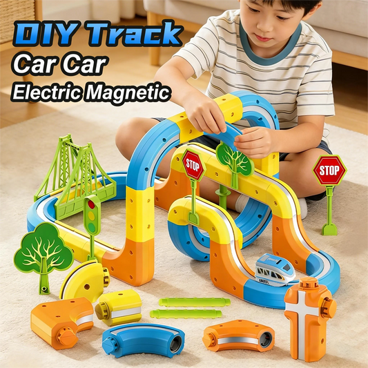 Electric Magnetic DIY Track Car, Parent-Child Interaction, Multiple Play Styles