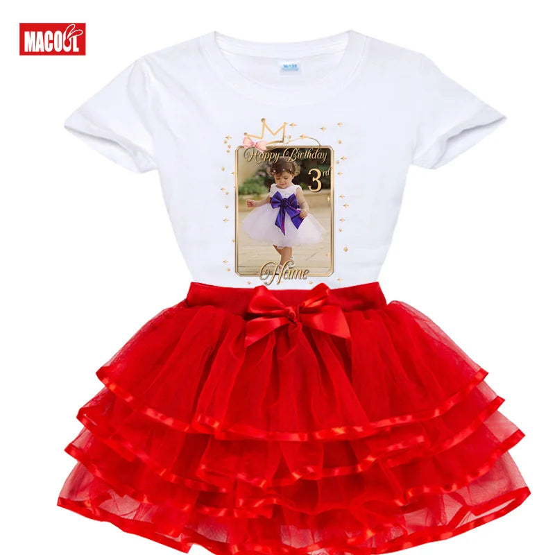 Kim Girls Birthday Princess Tutu Outfit Set