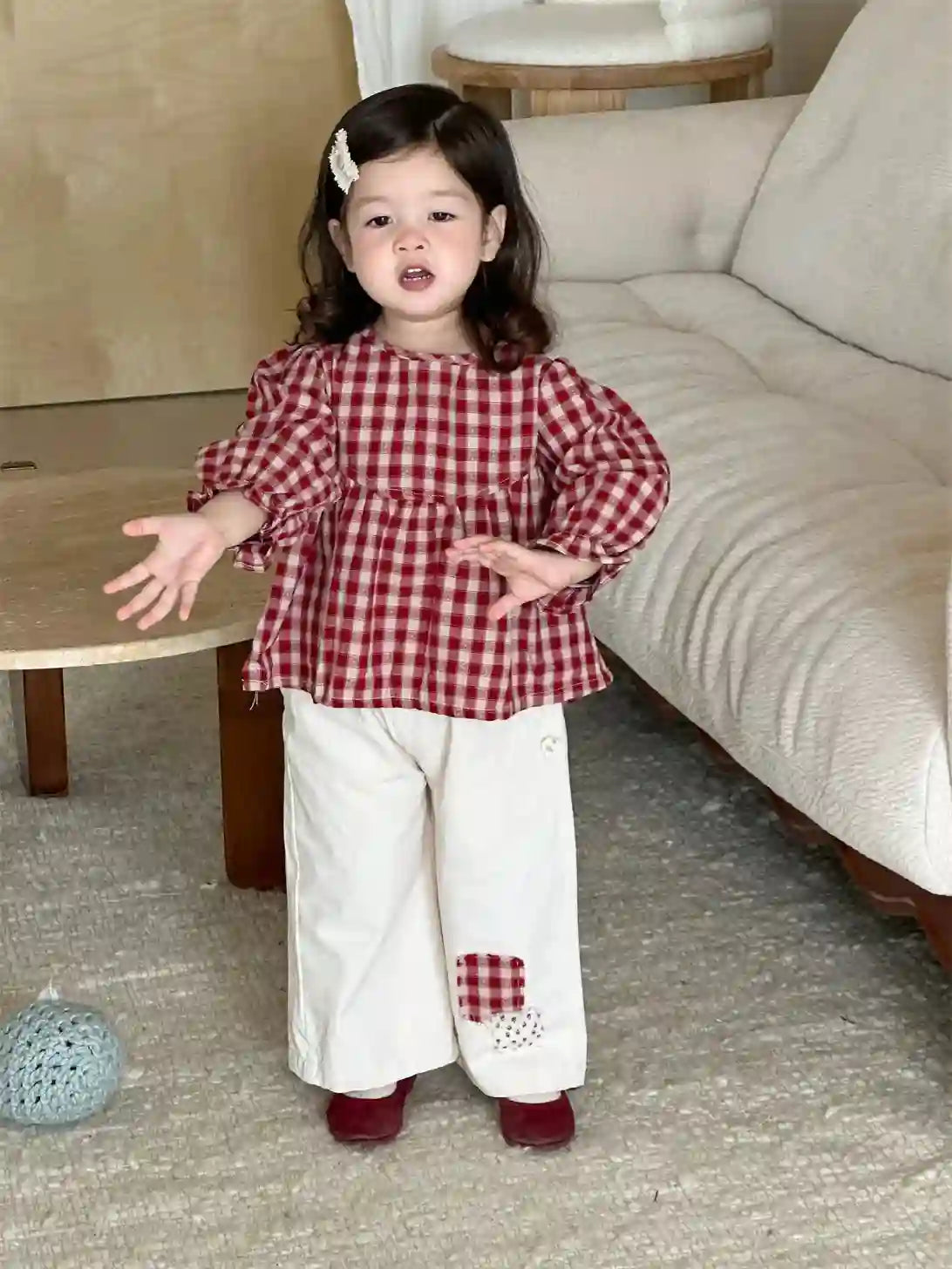 Valeria Cute Plaid Long Sleeve Shirts Tops