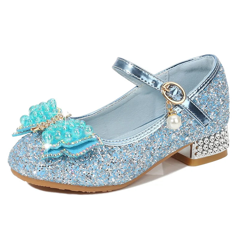 Girls' High Heels Princess Shoes Children's Crystal Showway Performance Shoes