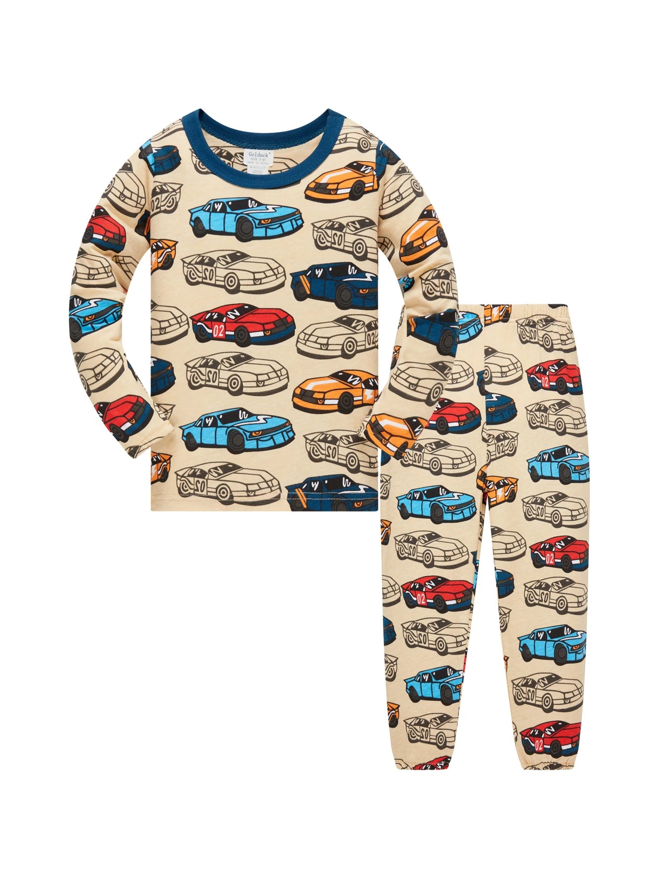Cartoon Car Pajama Cotton Set for Boys