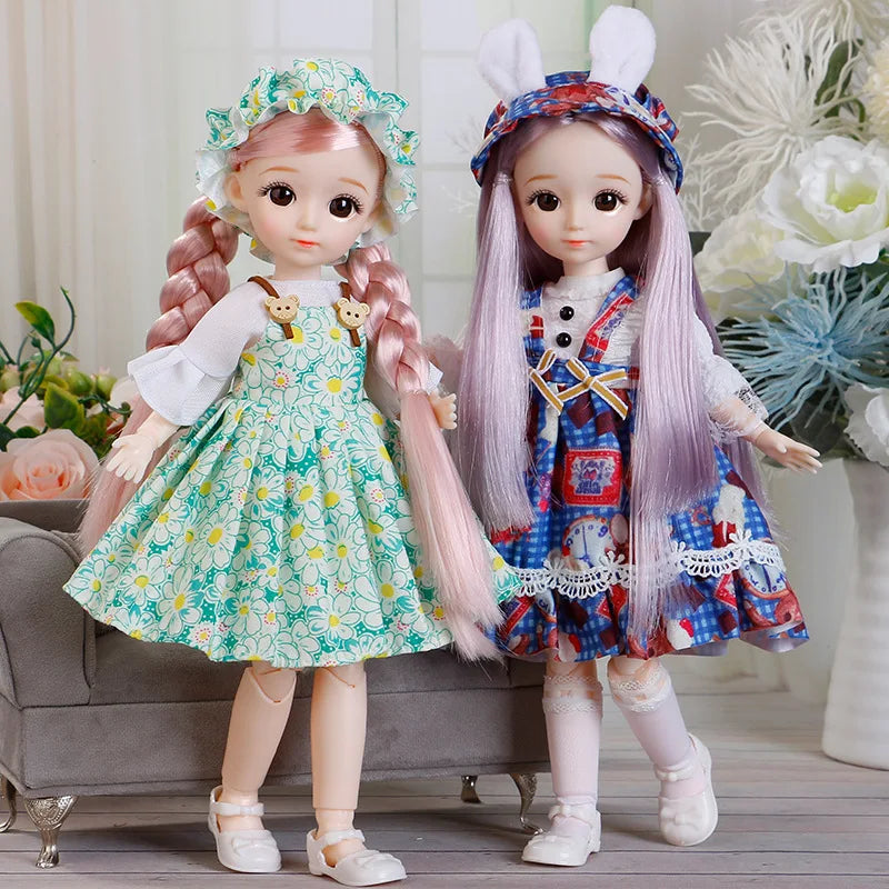 Fashion Cute 1/6 BJD Doll Full Set 30cm Princess Doll Ball Jointed Doll Girl Toy Gift Dolls for Girls Toys for Girls
