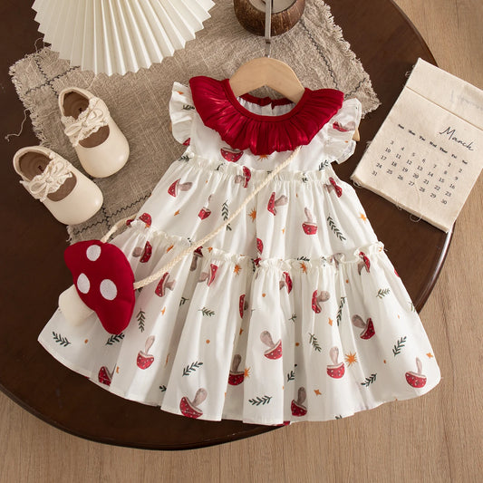 Girls' Dresses Summer Cartoon-Printed Cotton Sleeveless Baby Girls Dresses