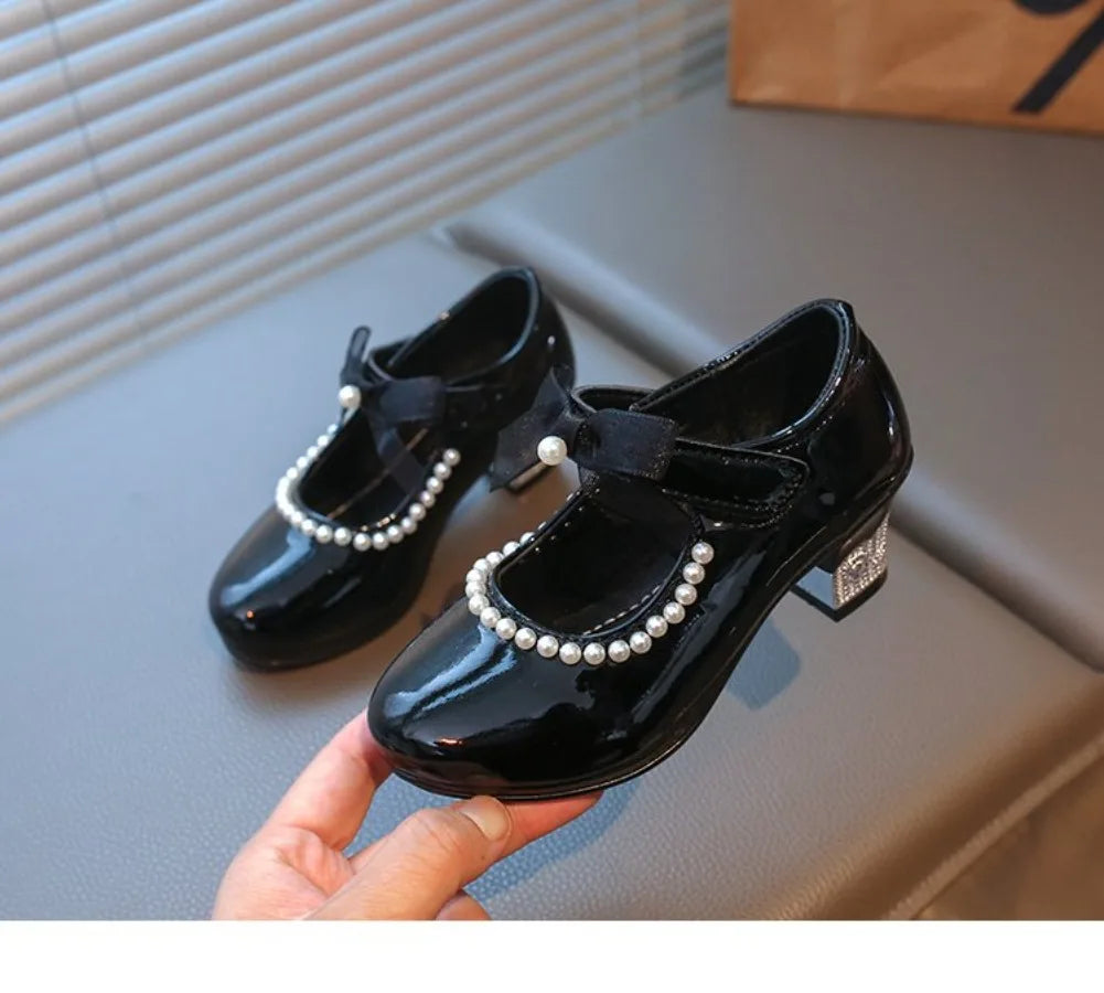 French Girl Heels Spring New Bow Girl Princess Shoes Soft Sole Girl Shoes Performance Shoe Fashion Women Shoes Туфли Для Девочки