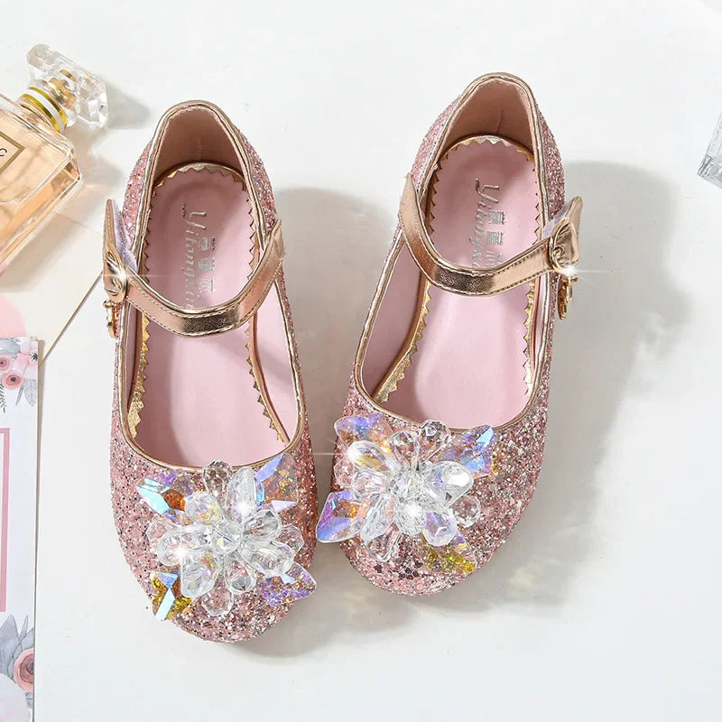 Flower Children's Shoes Beach Princess Girl Shoes For Kids Glitter Wedding Party Shoes
