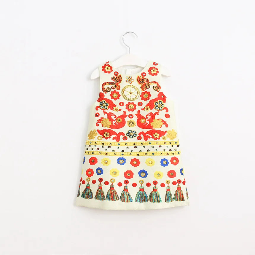Kids Party Dresses For Girls Printed Evening Princess Girls Dresses