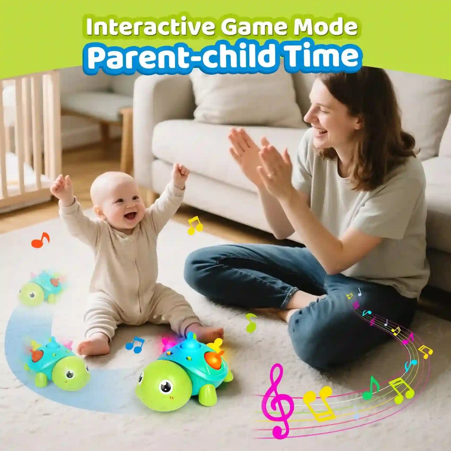 Baby Musical Turtle Toy for Tummy Time & Crawling Fun