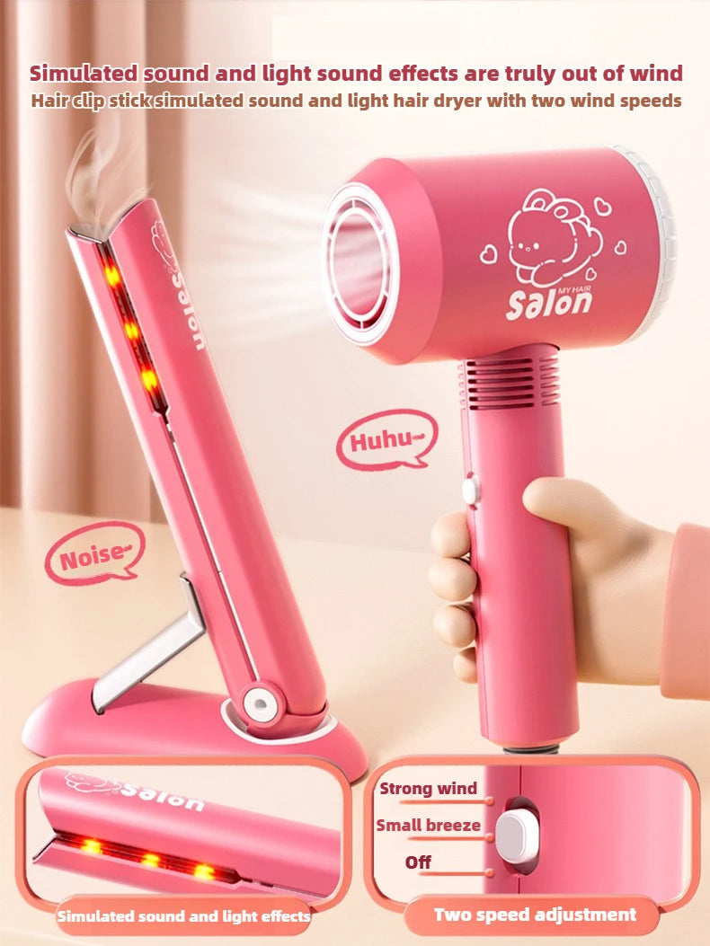 Girls' Beauty Toys Fashion Barber Role Playing Games Simulation Haircut Children Hair Dryer Child Pretend House Play Children
