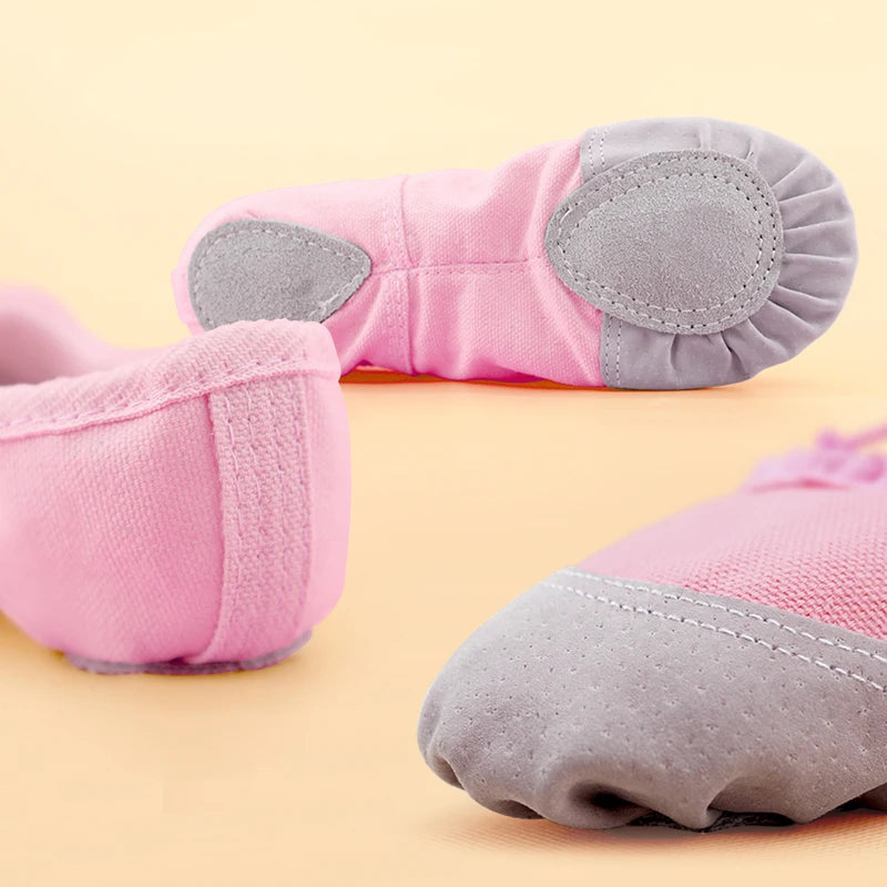 Girls' Drawstring Ballet Shoes Kids Soft Soled Dance Flats Adult Perfessional Dance Shoes Wear Resistant Non-slip Ballerina Shoe