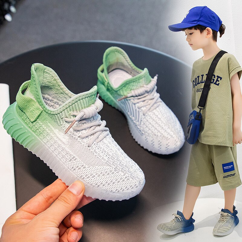 Shoes Boys Breathable Woven Sneakers Unisex Leisure