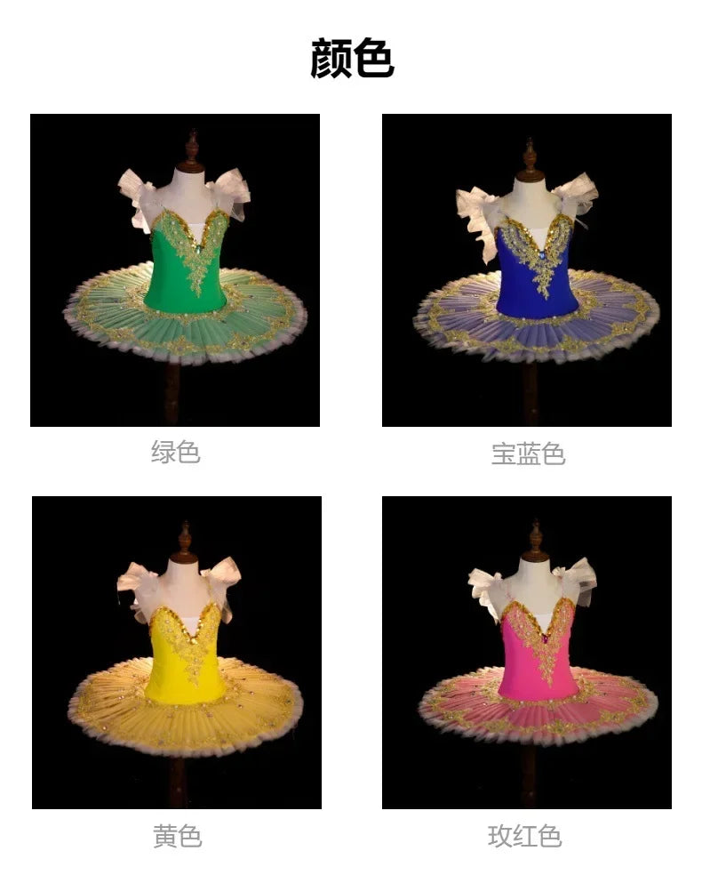 Girl Dance Costume Elegant Summer Ballet Dress Girls Show Girls Dresses Clothing Robe Fille Baby Outfit