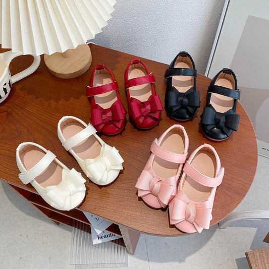 Baby Girls Leather Shoes 2025 New Autumn Toddler Ballet Flats with Cute