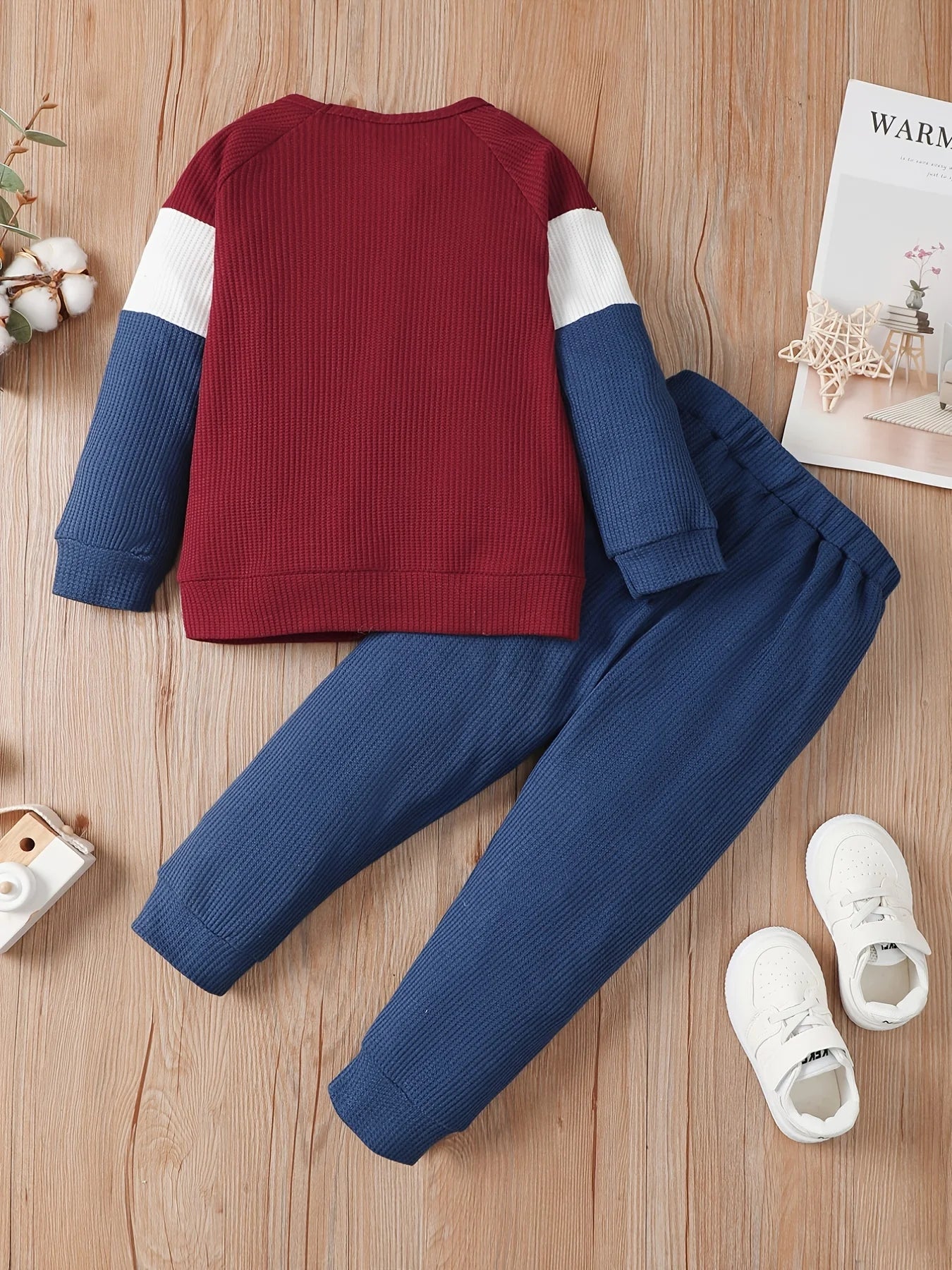 Winter Baby Boy Long Sleeve Knitted Waffle Sets