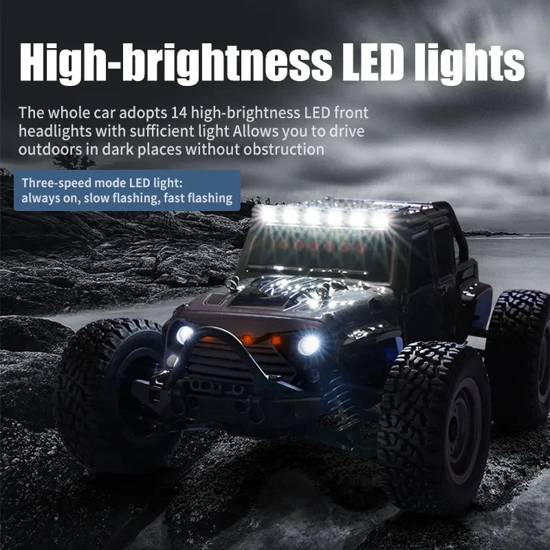 16103 Fast Rc Cars 50km/h 1/16 Off Road 4WD with LED Headlights,2.4G Waterproof Remote Control Monster Truck for Adults and Kids