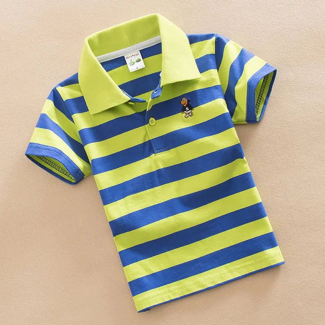 Maverik Turn-down Collar Stripes Tees - GuGuTon baby store - Baby Fashion - Toddlers Outfits - Babies Outfits - Toddler Clothes - Kids Clothing - Newborn Clothes - Newborn Wear - Kids Wear - Trending Clothes - Trending Outfits - Fall Fashion - Winter Fashion - Girls Clothes - Boys Clothes - Babies Wear - Kids Accessories - KidsWear - Summer Clothes - Summer Fashion - Summer Trend - Falls Sweaters - Tops - Bottom - Jeans - Blouse - Dresses - Newborn Dresses - Toys