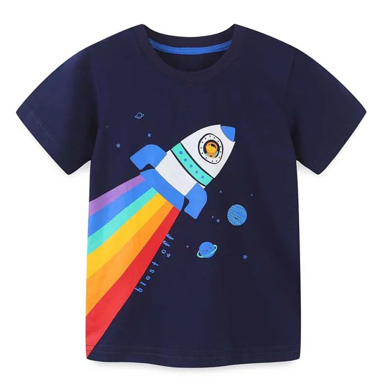 Hilario Rocket T Shirt Cotton New Fashion Kids Tops - GuGuTon baby store - Baby Fashion - Toddlers Outfits - Babies Outfits - Toddler Clothes - Kids Clothing - Newborn Clothes - Newborn Wear - Kids Wear - Trending Clothes - Trending Outfits - Fall Fashion - Winter Fashion - Girls Clothes - Boys Clothes - Babies Wear - Kids Accessories - KidsWear - Summer Clothes - Summer Fashion - Summer Trend - Falls Sweaters - Tops - Bottom - Jeans - Blouse - Dresses - Newborn Dresses - Toys
