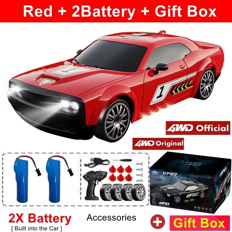 Remote Control RC Drift Car with LED Lights 2.4G Radio 4WD 20KM/H High Speed RTR RC Racing Truck Vehicle Toy Gift for Kid Adult