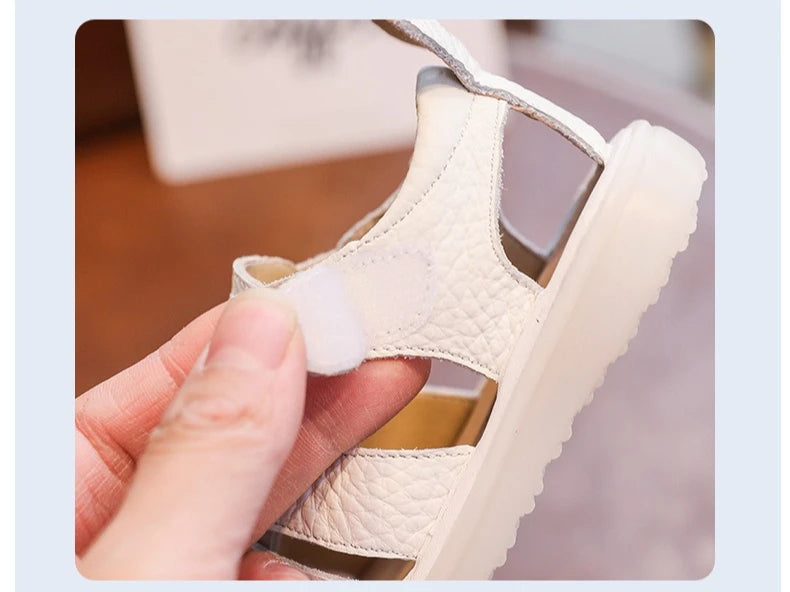 Baby Girls Boys Sandals 2025 Summer Infant Toddler Shoes Genuine Leather Soft-soled School Kids Shoes Children Beach Sandals