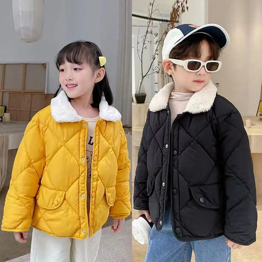 Pamela Baby Girl Winter Jackets Casual Solid Colors