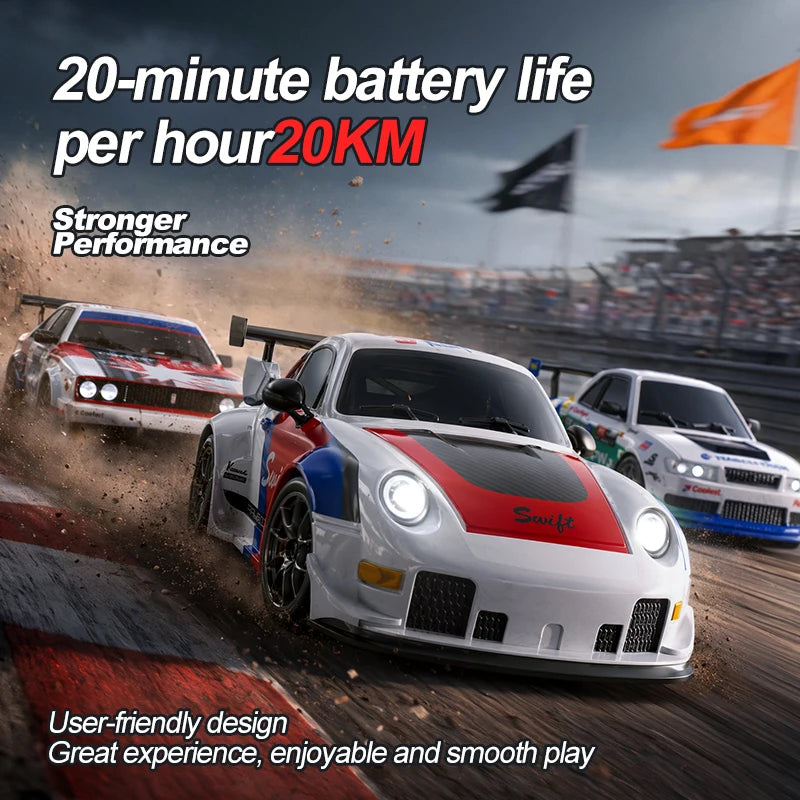 S300 1/24 RC Car 2.4G High Speed Drift 4WD Remote Control Car With Led Light Radio Controlled GTR Racing Model Boy Toy Gift