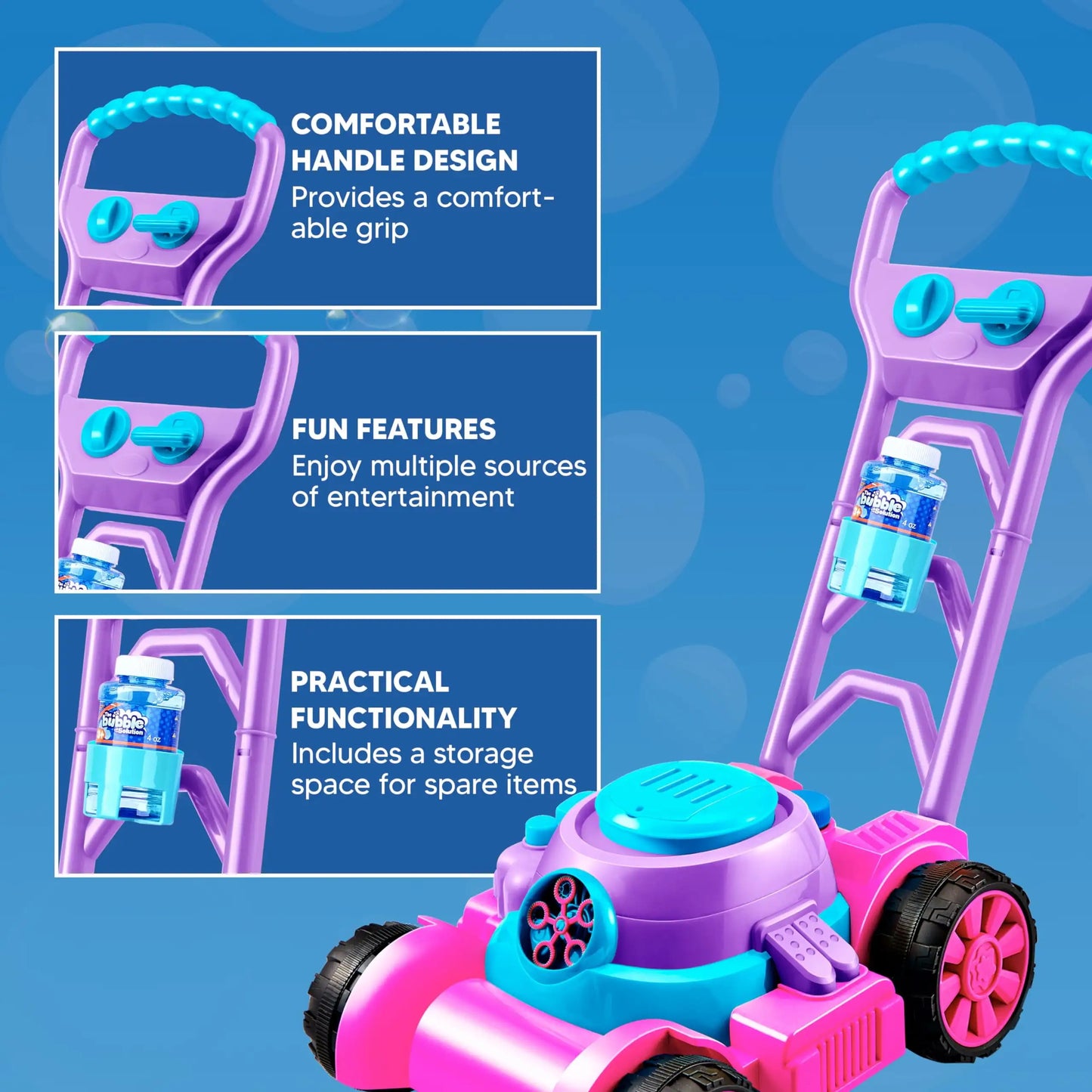 JOYFY Bubble Lawn Mower Bubble Machine Summer Outdoor Toys