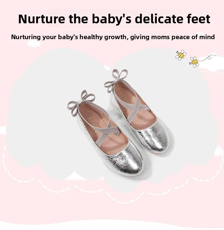 2026 New Girl Shoe Girl Christmas Shoes Party Performance Ballet Flats Slip on Boat Shoes Girl Dress Ballerina Princess Shoes