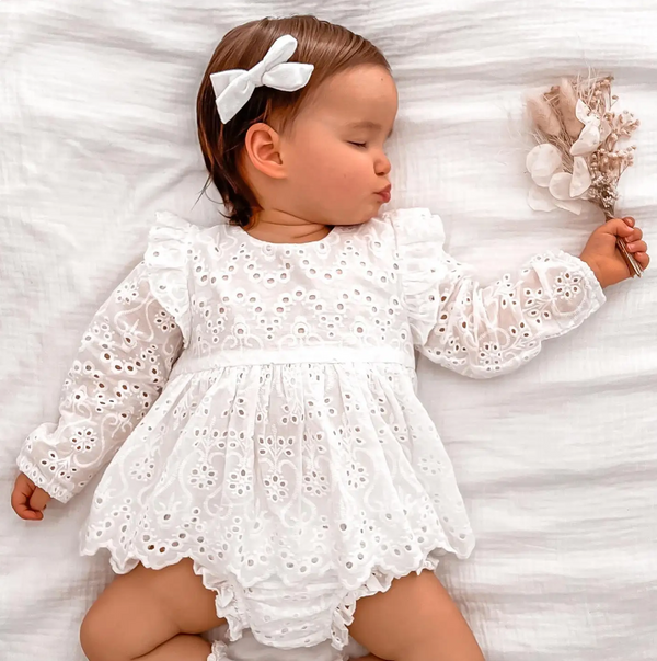 Manuela Long Sleeve Eyelet Dress Set