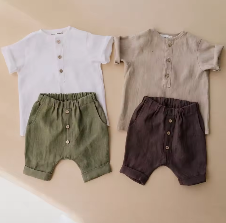 Ashton Boys Linen Shorts Outfit