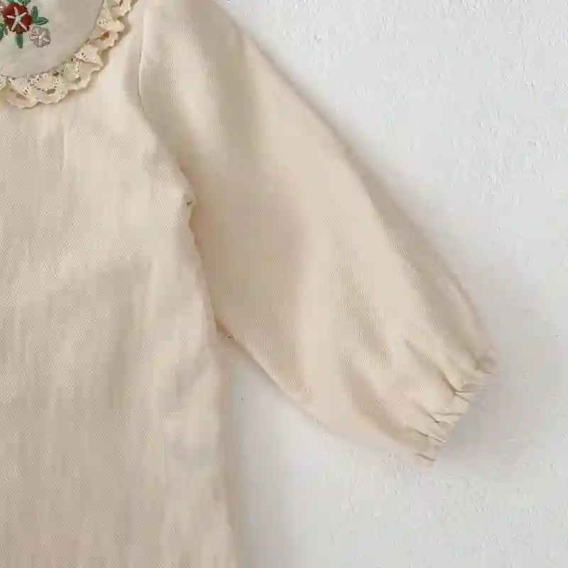 Melina Embroidered Doll Collar Long Sleeved Top