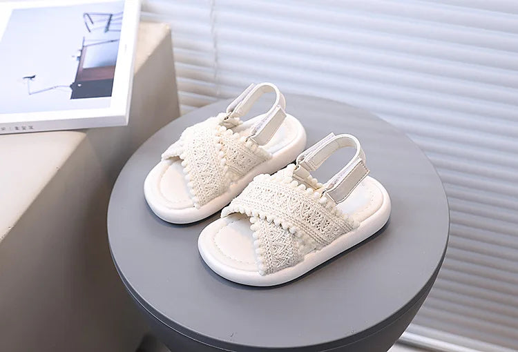 Girls Summer Beach Shoes Ethnic Style Kids Casual Sandals Soft Sole