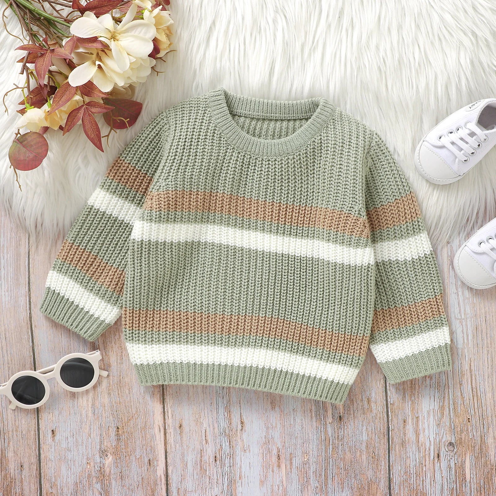 Will Knitted Warm Long Sleeve Stripe Sweater - GuGuTon baby store - Baby Fashion - Toddlers Outfits - Babies Outfits - Toddler Clothes - Kids Clothing - Newborn Clothes - Newborn Wear - Kids Wear - Trending Clothes - Trending Outfits - Fall Fashion - Winter Fashion - Girls Clothes - Boys Clothes - Babies Wear - Kids Accessories - KidsWear - Summer Clothes - Summer Fashion - Summer Trend - Falls Sweaters - Tops - Bottom - Jeans - Blouse - Dresses - Newborn Dresses - Toys