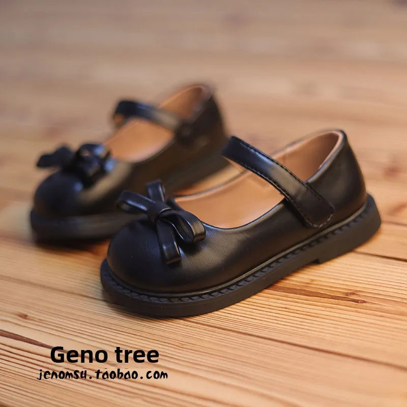 Little Girls Shoes Spring Autumn Kids Soft PU Leather Shoes for Girl School Mary Jane Cute Sweet Flats Shoes  Beige, Black
