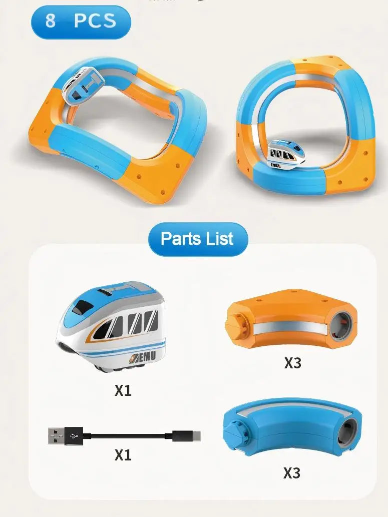 Electric Magnetic DIY Track Car, Parent-Child Interaction, Multiple Play Styles