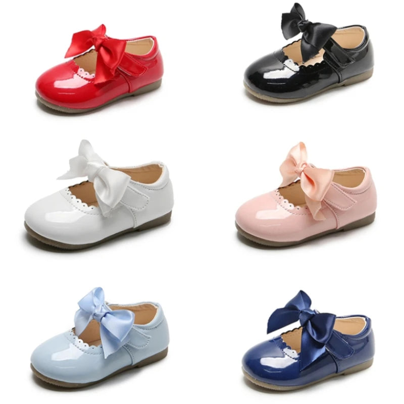 Newest Spring Autumn Baby Girls Fashion Patent Leather Flats Shoes