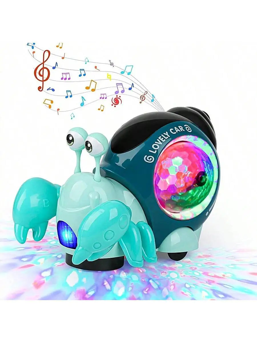 Luminous Snail Toy,Baby Electric Snail Toy, Musical Crawling Toys