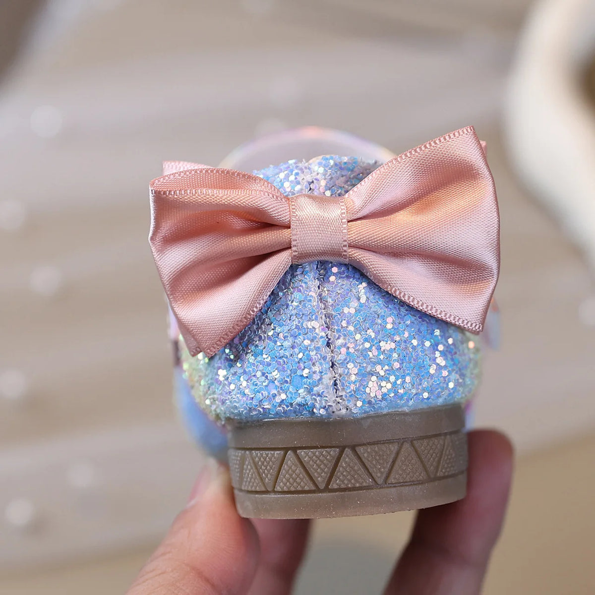 2026 Girl Shoes Spring New Girls Soft Sole Leather Shoes Rainbow Sequins Dress Princess Shoes Kids Shoe Mary Jane Shoes