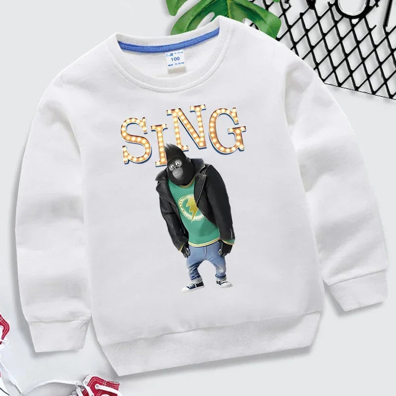 Oliver Gorilla Sing Print Children Sweater - GuGuTon baby store - Baby Fashion - Toddlers Outfits - Babies Outfits - Toddler Clothes - Kids Clothing - Newborn Clothes - Newborn Wear - Kids Wear - Trending Clothes - Trending Outfits - Fall Fashion - Winter Fashion - Girls Clothes - Boys Clothes - Babies Wear - Kids Accessories - KidsWear - Summer Clothes - Summer Fashion - Summer Trend - Falls Sweaters - Tops - Bottom - Jeans - Blouse - Dresses - Newborn Dresses - Toys