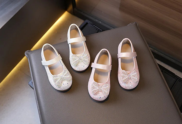 Girl Dresses Casual Shoes 2025 Spring Autumn New Children Fashion Princess Leather Shoes