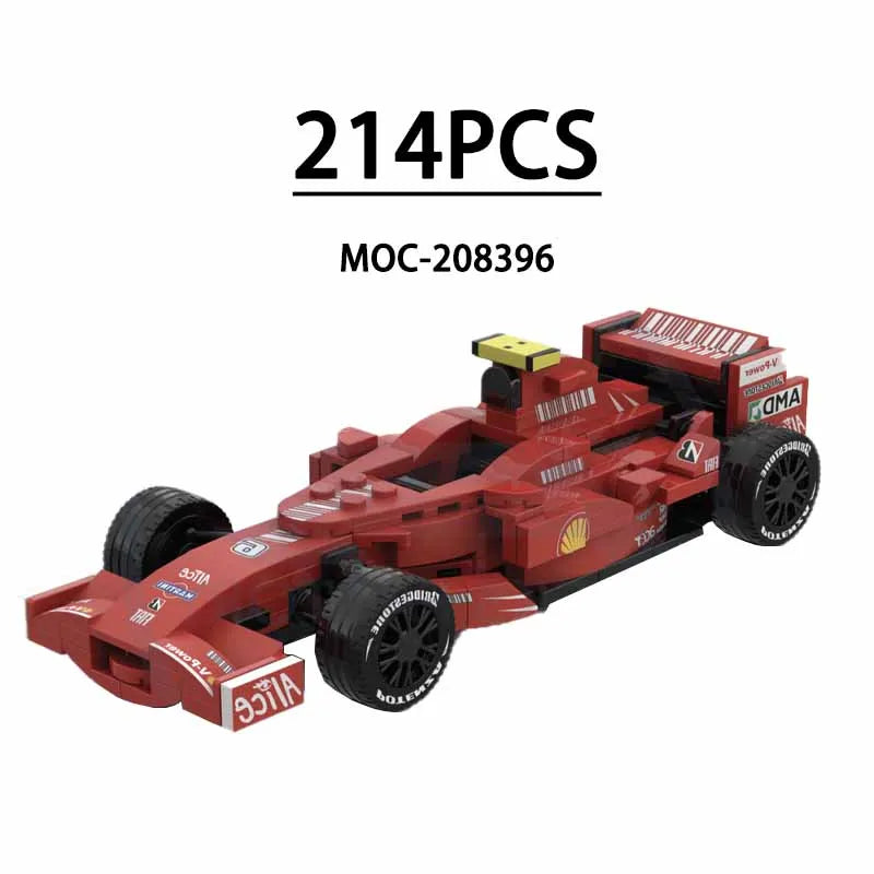 F1 Racing Car Building Blocks 8-Grid Racing Champion Vehicle (With Stickers) Children's Birthday Gift Christmas Toy Gift