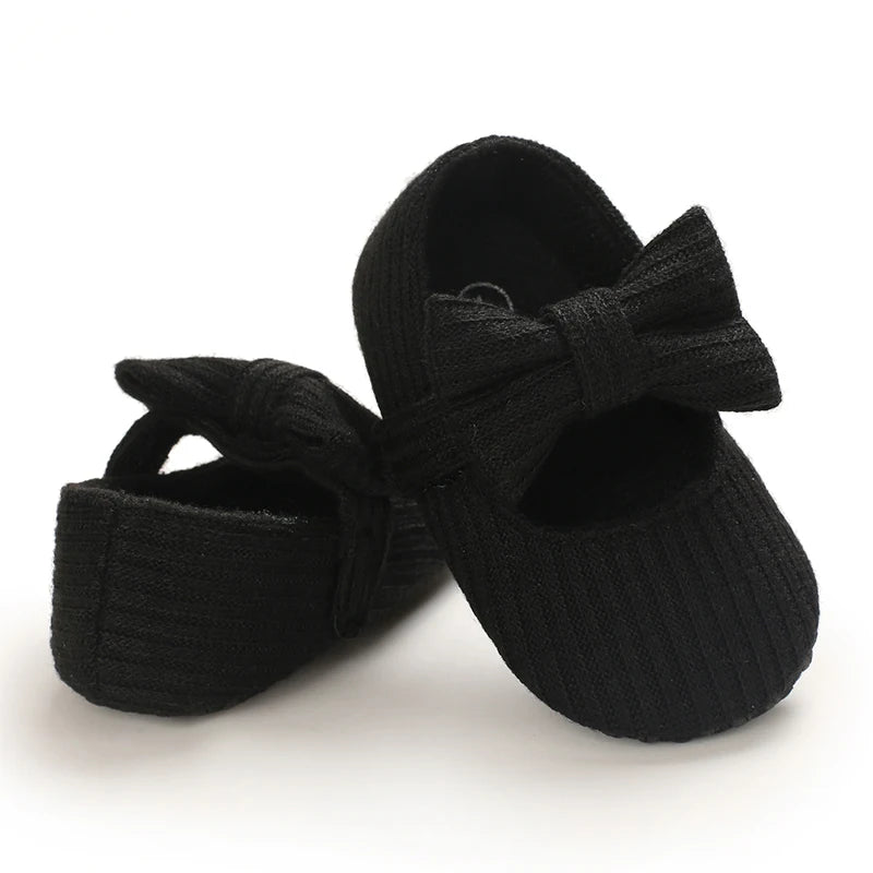 Cute Baby Girl Shoes Knitted Cotton Flat Shoes Arched Soft Sole 0-18M Newborn Princess Shoes