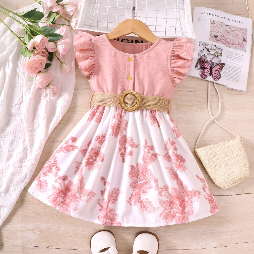 Viola Casual Dress for Girls Summer Toddler Sleeve Floral Print