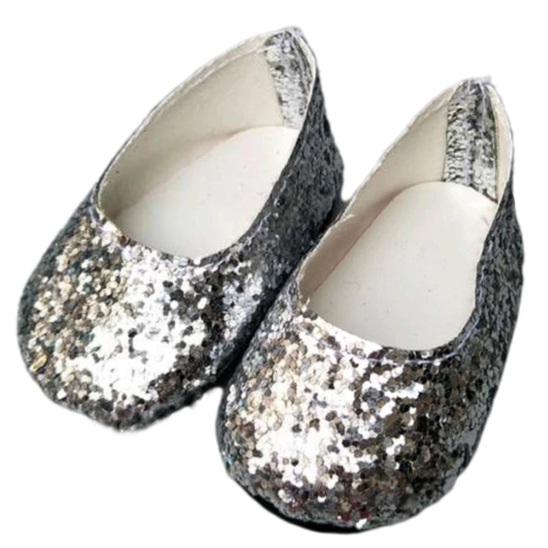 Baby Doll Shoes for 43cm Born Baby Doll Single Shoes Fits for 18" Girl Doll Sequin Shoes Accessories