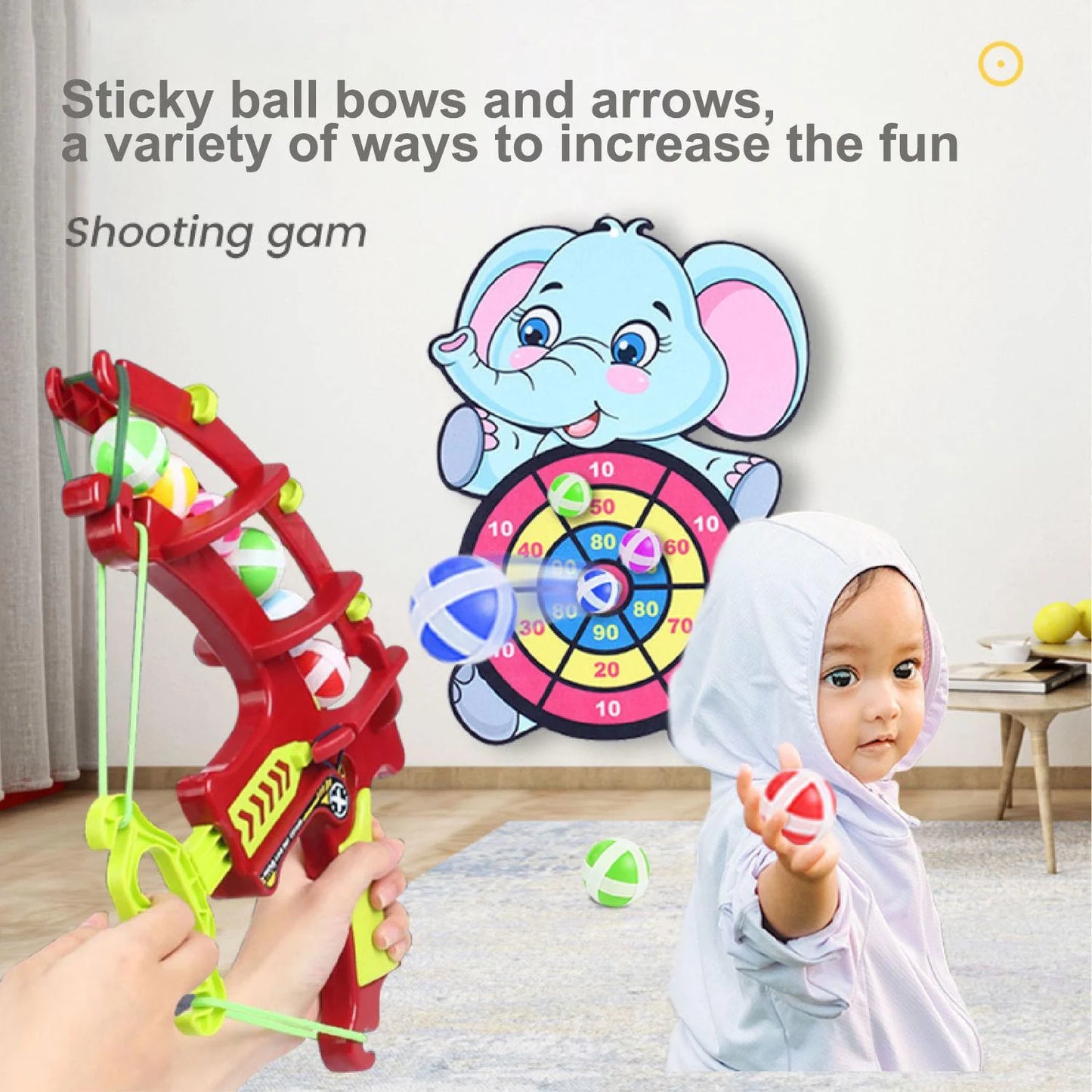 Montessori Throw Sport Slingshot Target Sticky Ball Dartboard